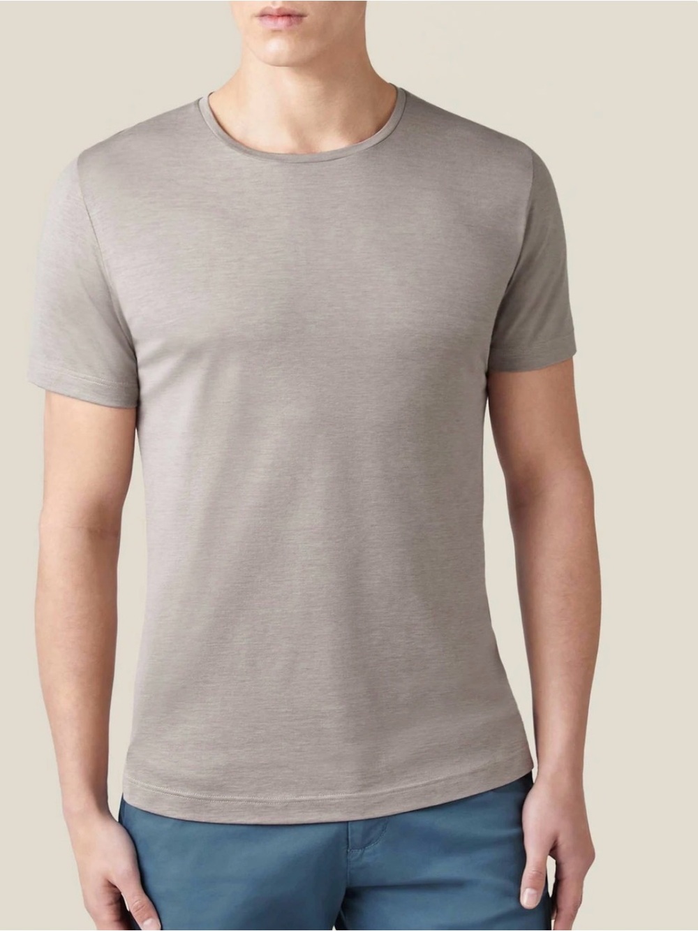 NWOT Luca Faloni Italian made Silk/cotton blend. Men's Crew Neck T-Shirt L.